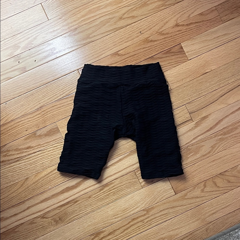 Booty By Brabants Black Textured Biker Shorts